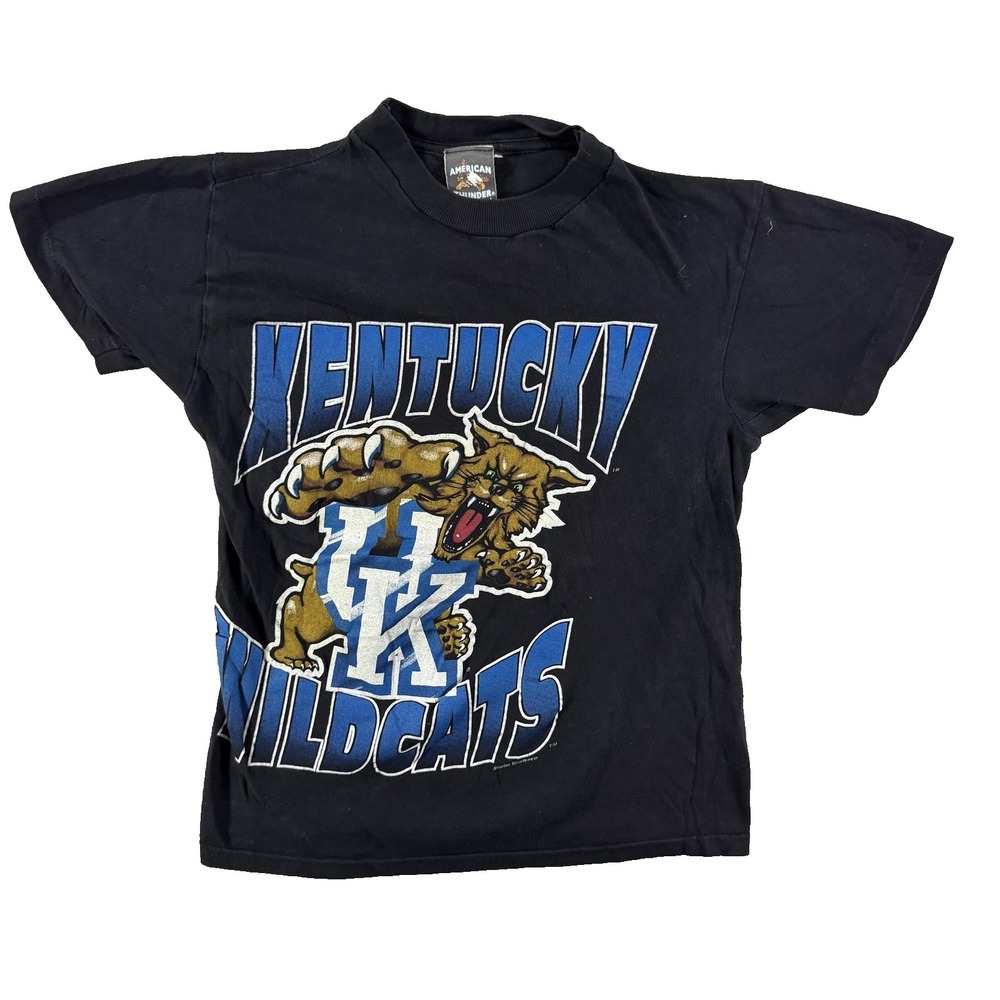 VTG Kentucky Wildcats Shirt‎ Womens Large Black Basketball American Thunder 90s